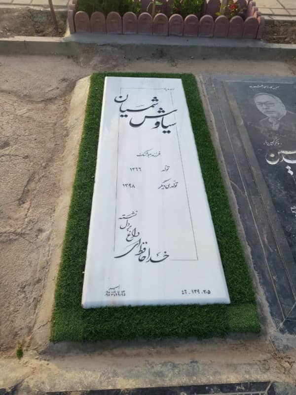 چمن مصنوعی دور سنگ قبر ایرانی